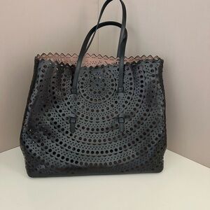 Alaia Mina Black Laser-Cut Tote